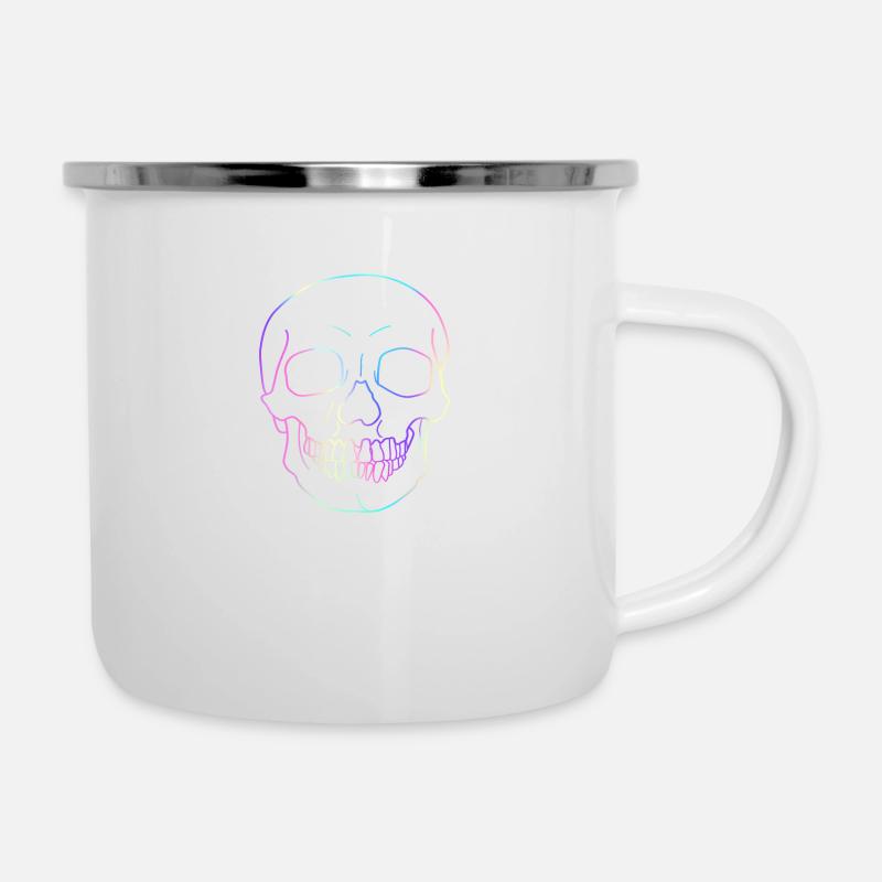 Crâne de crâne - Tasse émaillée - blanc