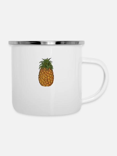 Ananas, Pineapple - Emaille-Tasse - Weiß
