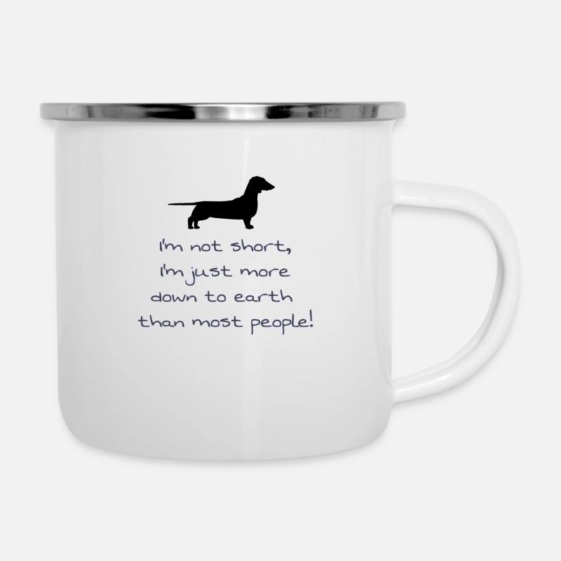 Dackel - Emaille-Tasse - Weiß