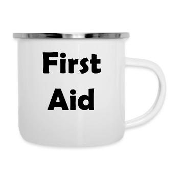 First Aid - Tasse émaillée - blanc - Droite
