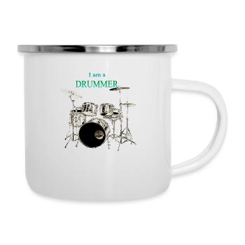 Je suis batteur batteur - Tasse émaillée - blanc - Droite