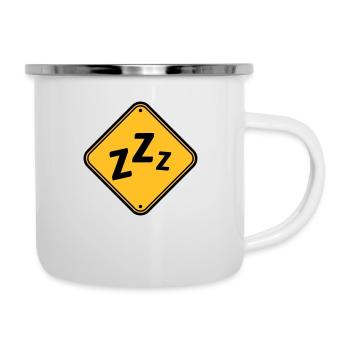 Attention bouclier ronfler - Tasse émaillée - blanc - Droite
