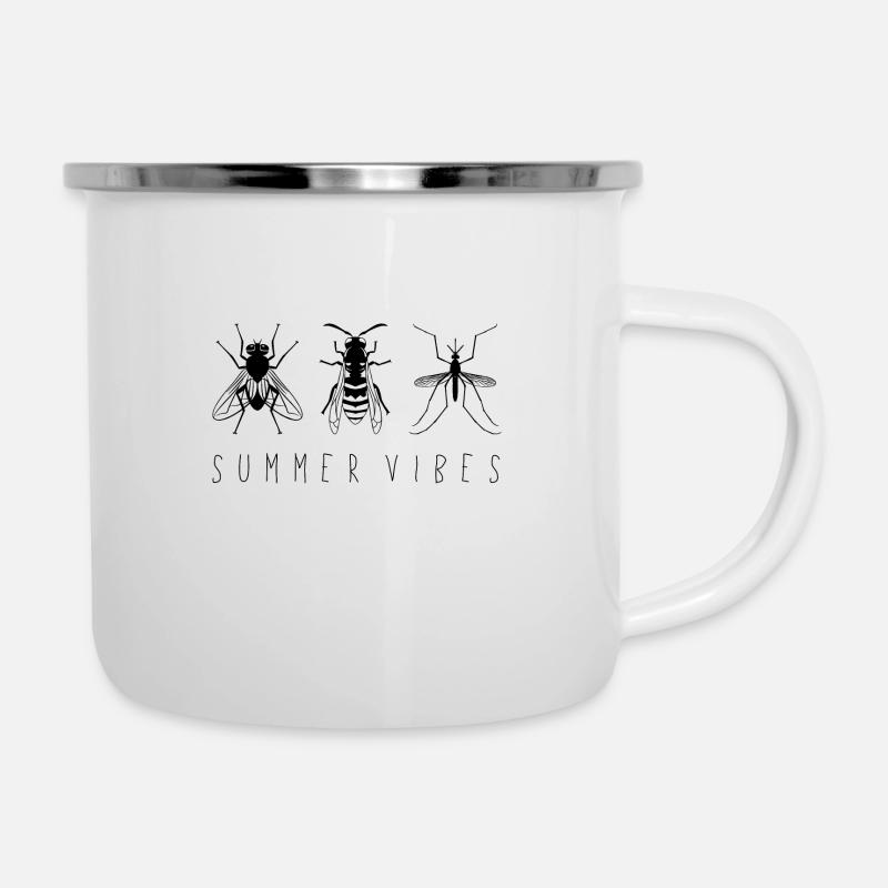Fly wasp mosquito _SummerVibes _black_lefthand - Camper Mug - white