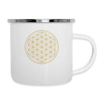 Fleurs de vie - Tasse émaillée - blanc - Droite