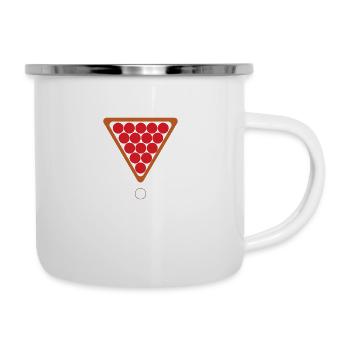 Snooker-Kugeln und Queue-Kugel Snooker Liebhaber - Emaille-Tasse - Weiß - Rechts