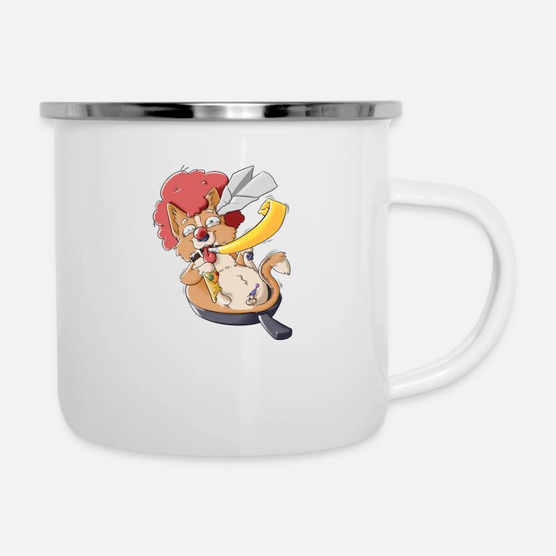 Da wird der Hund in der Pfanne verrückt - Emaille-Tasse - Weiß