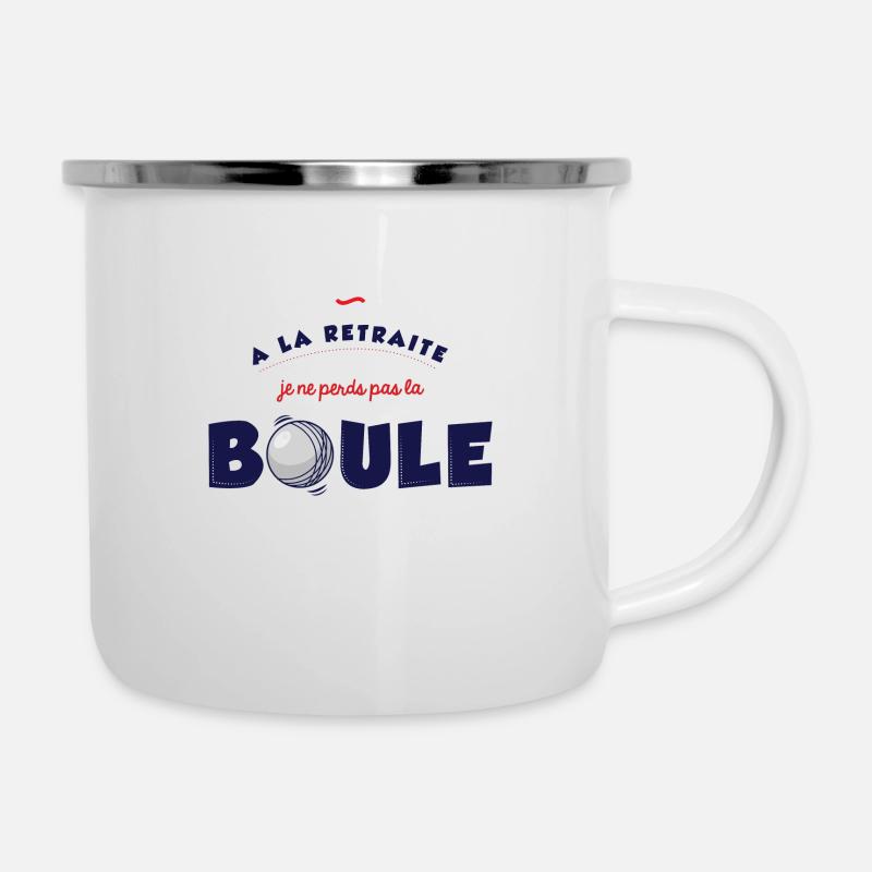 Pétanque Retraite - Tasse émaillée - blanc