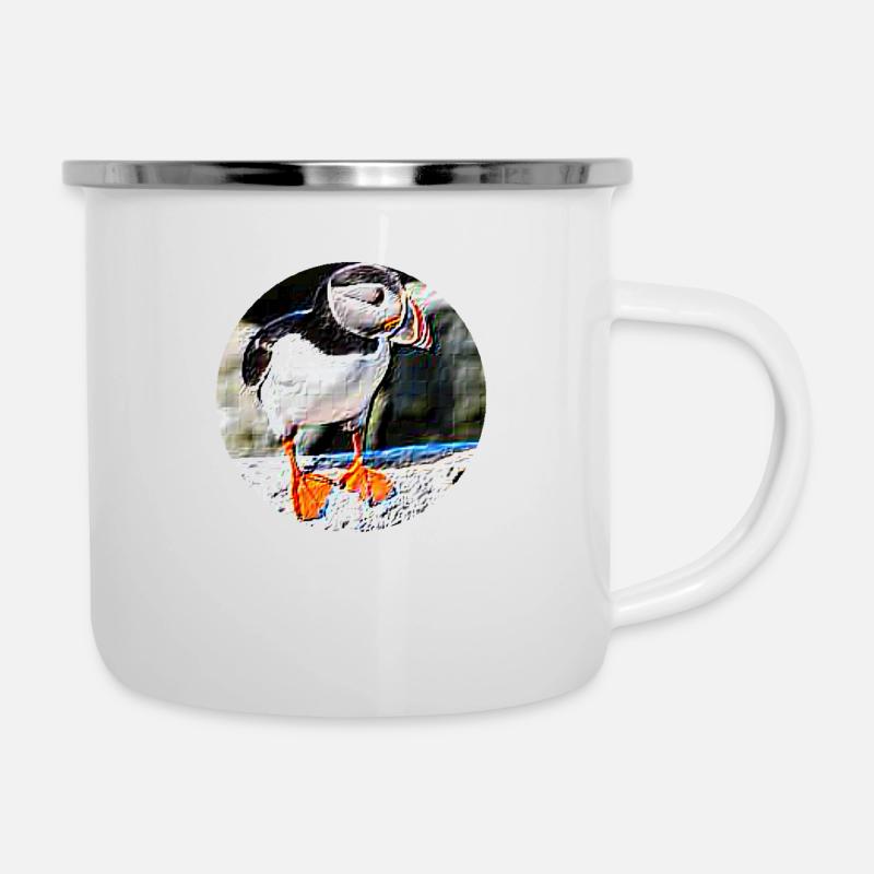 Puffin Rock - Emaille-Tasse - Weiß