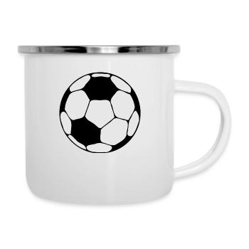 soccer - Emaille-Tasse - Weiß - Rechts