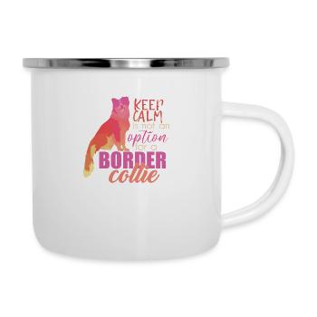 Border Collie - Emaille-Tasse - Weiß - Rechts