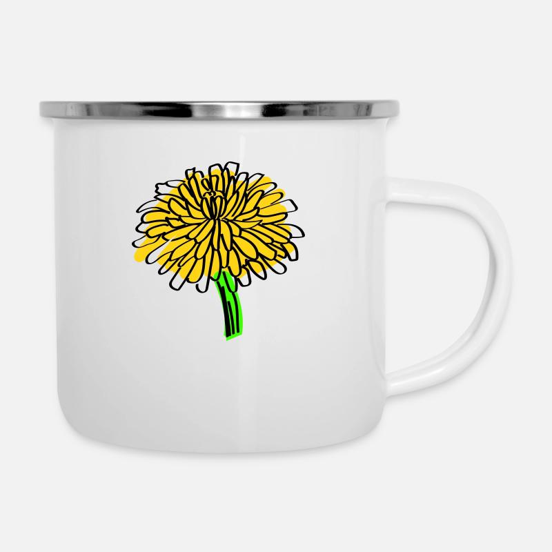 Löwenzahn - Emaille-Tasse - Weiß
