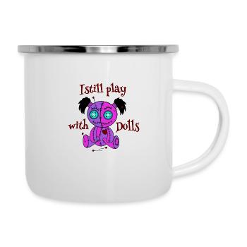 poupée vaudou, citation amusante - Tasse émaillée - blanc - Droite