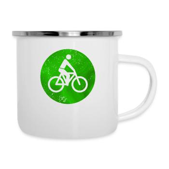 Bicycle sign traffic light green - Camper Mug - white - Right