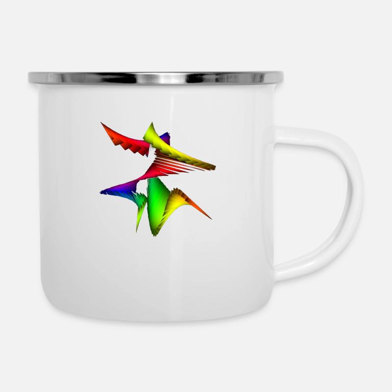 Abstrakte Kunst - Emaille-Tasse - Weiß
