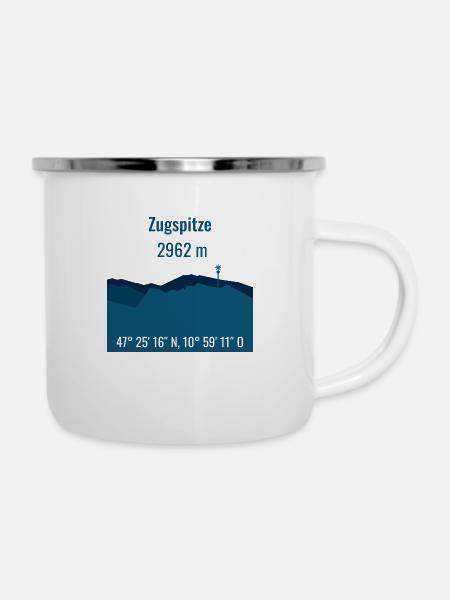 Zugspitze - Emaille-Tasse - Weiß