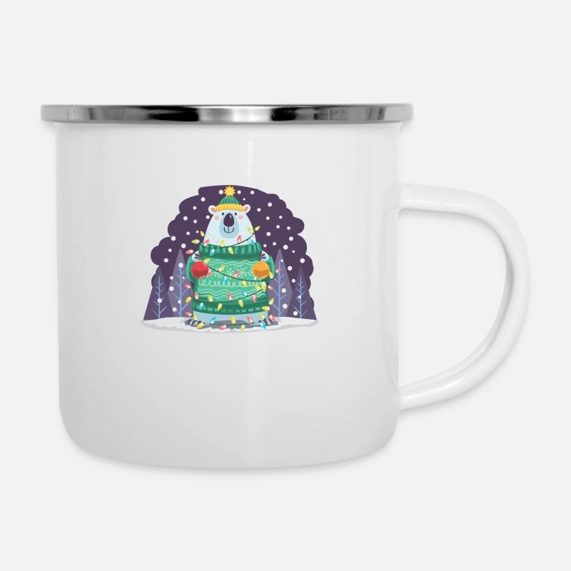 Christmas polar bear. - Camper Mug - white