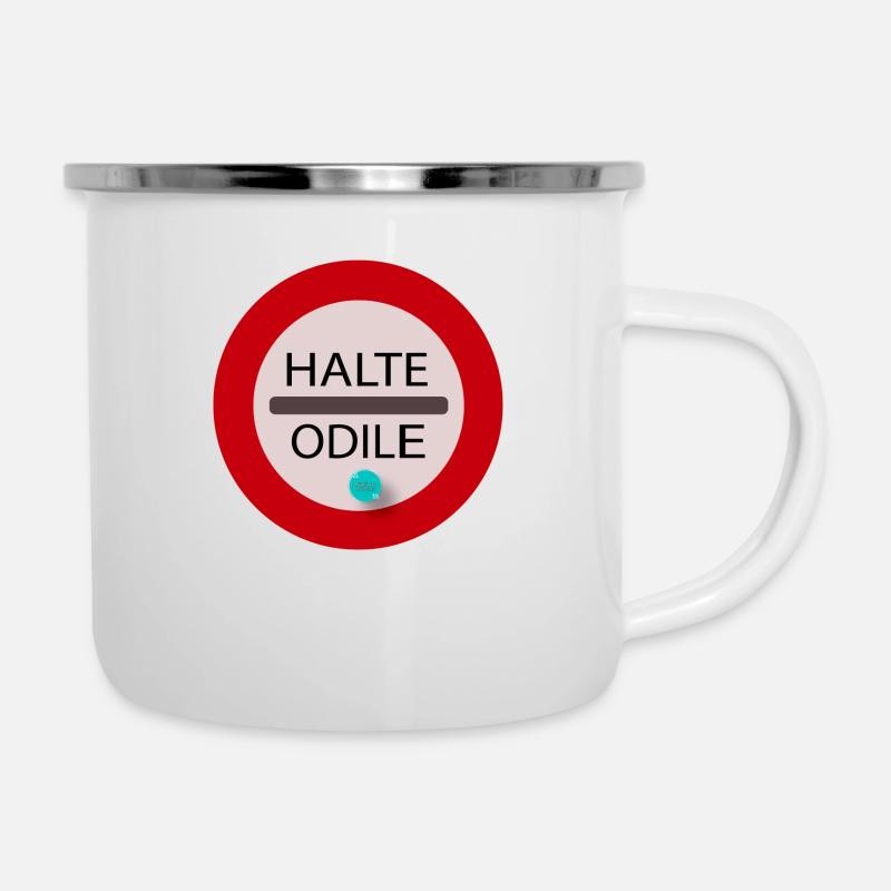 Halte Odile Deray - Tasse émaillée - blanc
