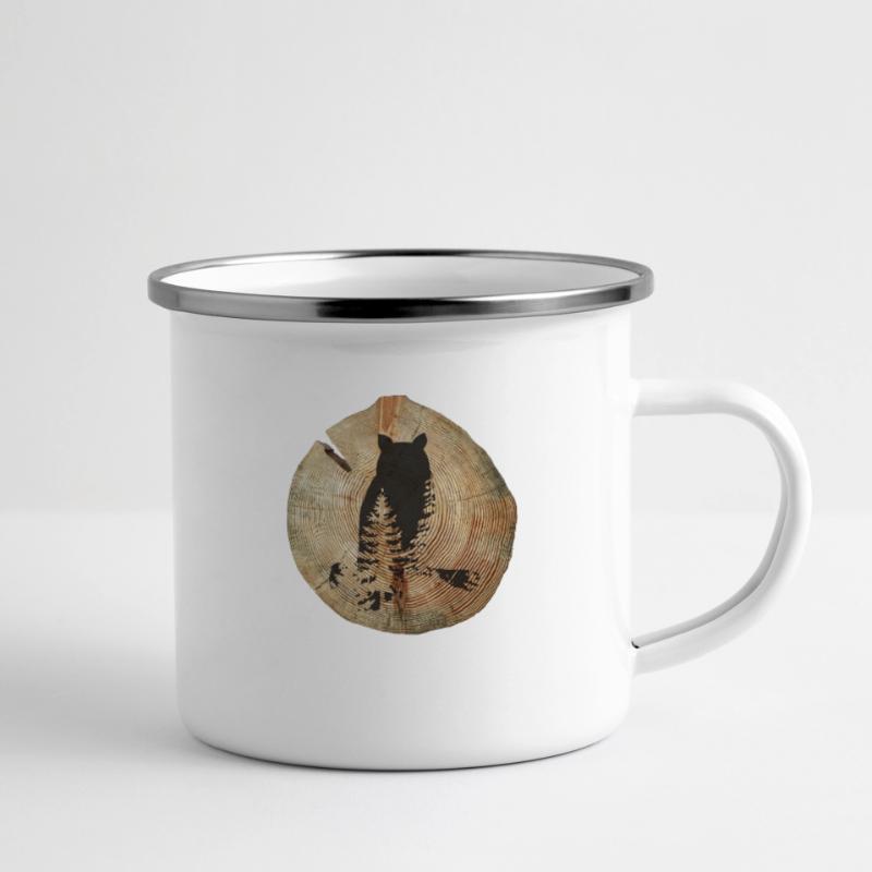 Baumscheibe Eule Emaille-Tasse