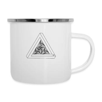 Weißes Penrose-Dreieck | Cursor - Emaille-Tasse - Weiß - Rechts