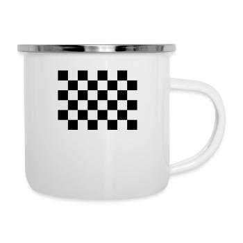 Rennsport Zielflagge Rennflagge Motorsport Autos - Emaille-Tasse - Weiß - Rechts