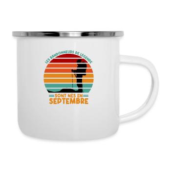 les randonneurs de légende sont nés en septembre - Tasse émaillée - blanc - Droite
