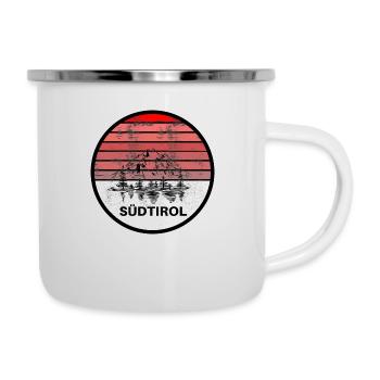 Beau logo des montagnes et du Tyrol du Sud - Tasse émaillée - blanc - Droite