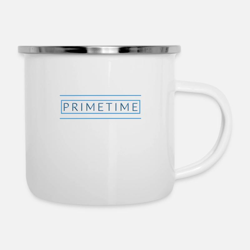 PRIMETIME - Emaille-Tasse - Weiß
