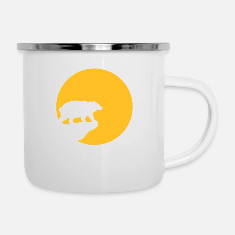 Bär Mond Klippe - Emaille-Tasse - Weiß