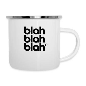 Bla bla bla bla - Emaille-Tasse - Weiß - Rechts