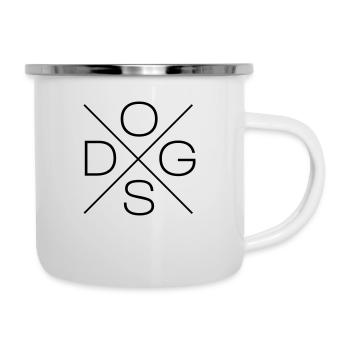 dogs cross - Emaille-Tasse - Weiß - Rechts