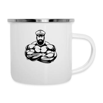 Strong Captain - Emaille-Tasse - Weiß - Rechts