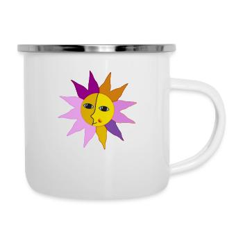 Sun Rays Moon Face Moment Happiness hygge - Camper Mug - white - Right