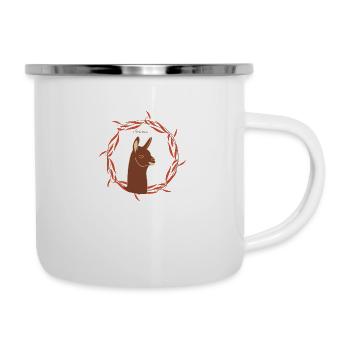 Lama - Emaille-Tasse - Weiß - Rechts