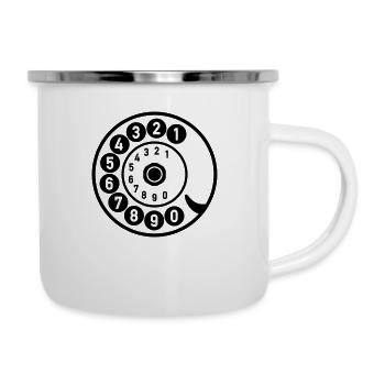 Dial Vintage Phone Call Retro Technologie - Tasse émaillée - blanc - Droite