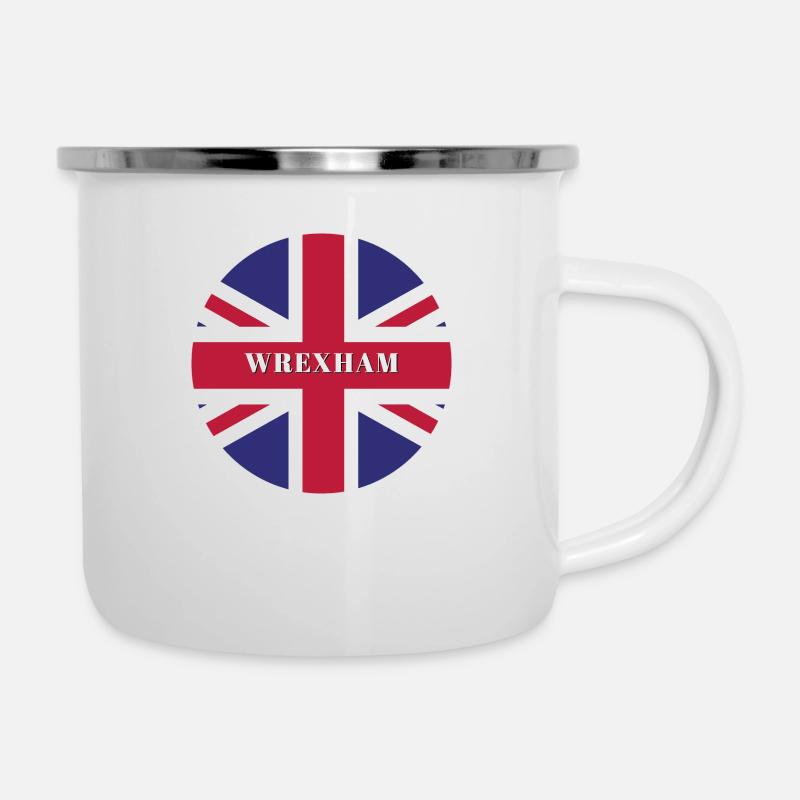Wrexham - Emaille-Tasse - Weiß