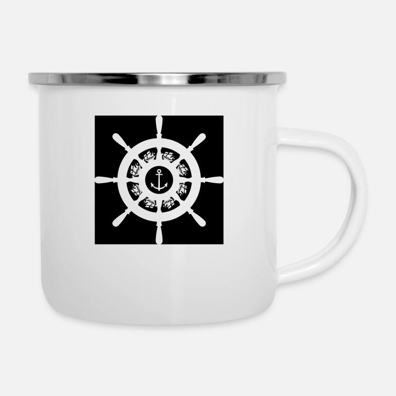 Kapitän zur See - Emaille-Tasse - Weiß