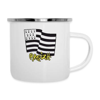 logo Jaune - Tasse émaillée - blanc - Droite