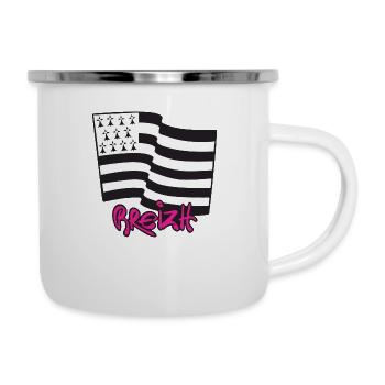logo Rose - Tasse émaillée - blanc - Droite