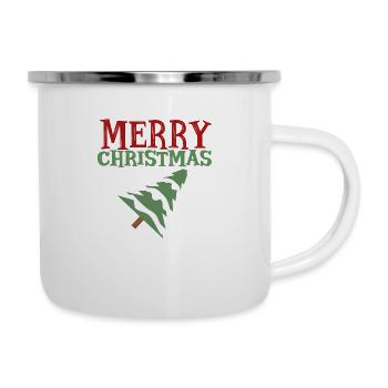 Merry christmas - Emaille-Tasse - Weiß - Rechts