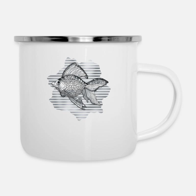 Fisch - Emaille-Tasse - Weiß