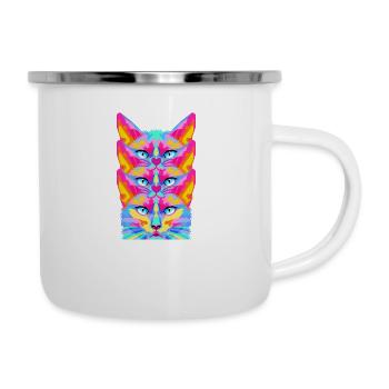 CHAT - Tasse émaillée - blanc - Droite