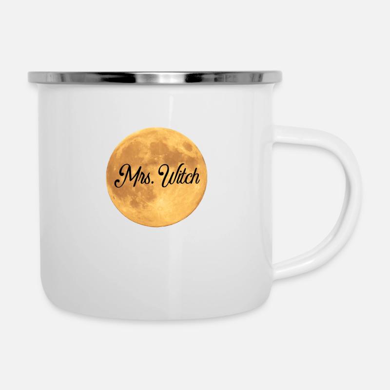Mrs. Witch - Emaille-Tasse - Weiß