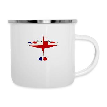 2e Guerre mondiale Fighter Union Jack Silhouette - Tasse émaillée - blanc - Droite