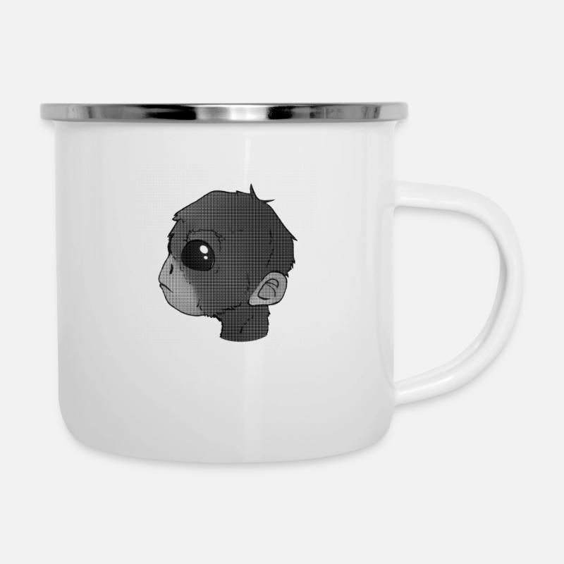 Roi Singe n/b - Tasse émaillée - blanc
