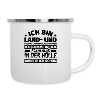 Land- und Baumaschinenmechatroniker Geschenk lusti - Emaille-Tasse - Weiß - Rechts