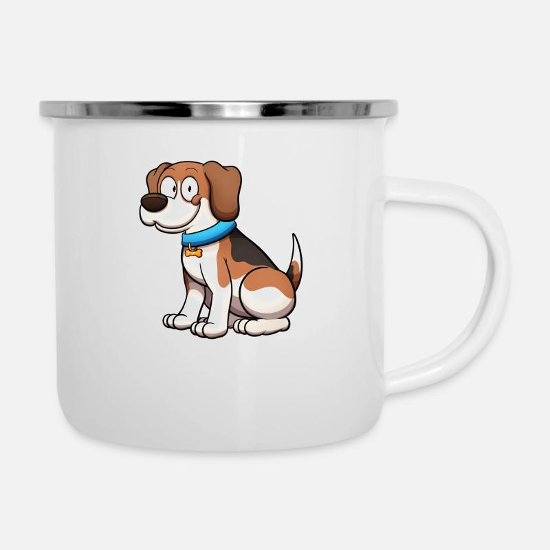 Chien Beagle - Tasse émaillée - blanc