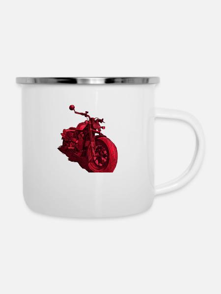 Chopper rot - Emaille-Tasse - Weiß