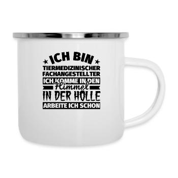 Tiermedizinischer Fachangestellter Geschenk lustig - Emaille-Tasse - Weiß - Rechts
