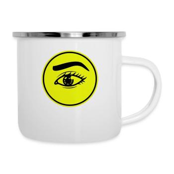 Symbole de l’œil - Tasse émaillée - blanc - Droite