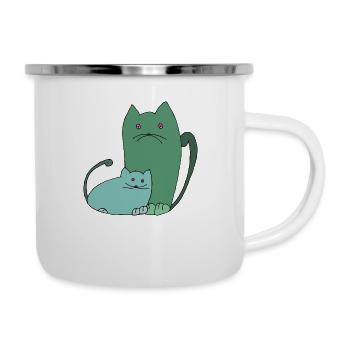 Chats - Tasse émaillée - blanc - Droite
